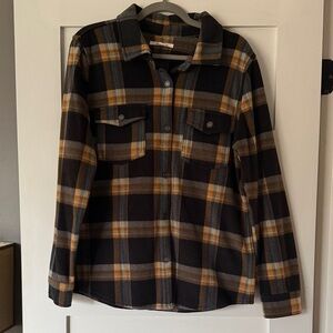 O'Neill Black and Tan Plaid Button Down Shirt